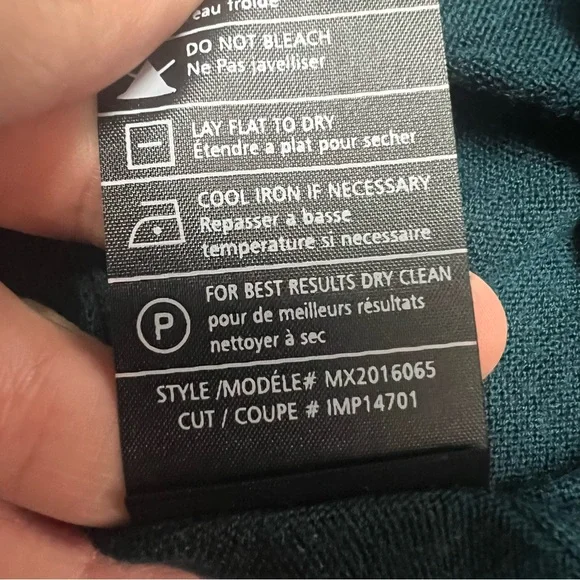 VINCE Sweater Men's Large Teal Gray V-Neck Knit Wool Striped Soft Pullover - Picture 6 of 8